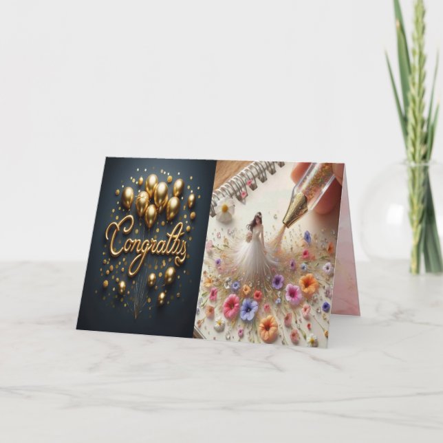 Congrats Folded Invitation Card (Front)