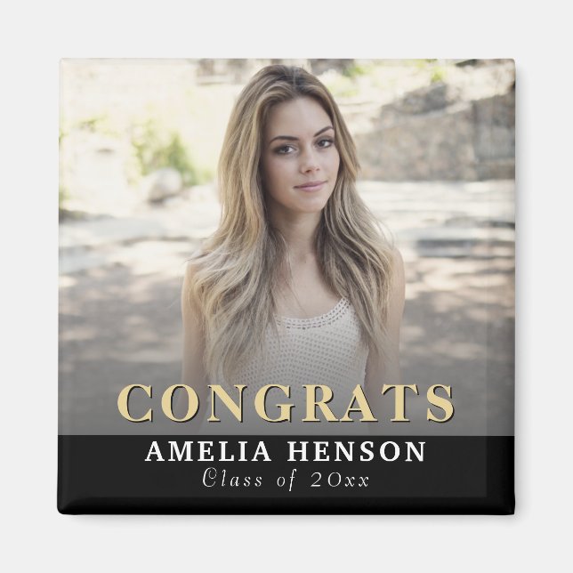 Congrats Full Photo Graduation Magnet (Front)