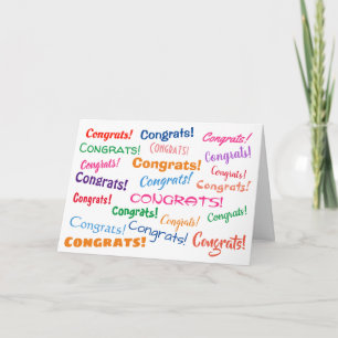 Congrats Fun Bright Colourful Blank Card