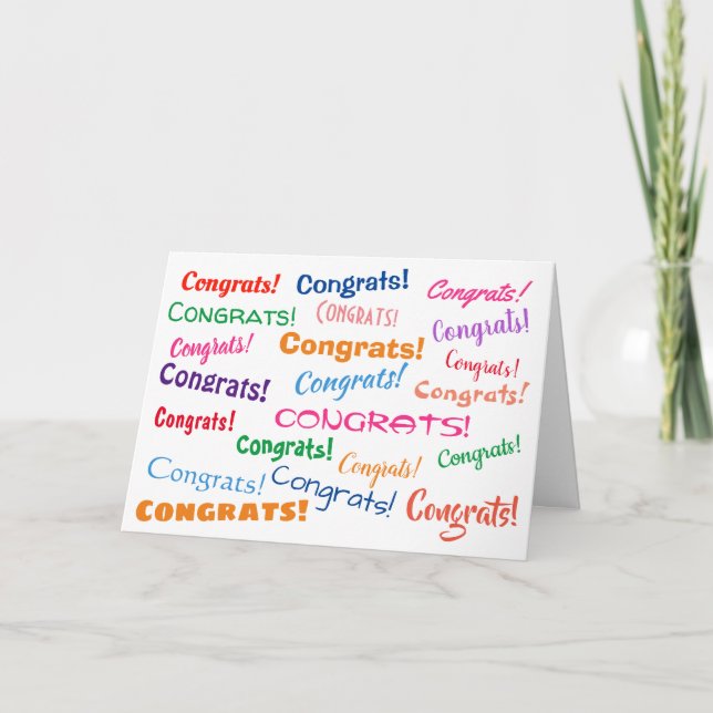 Congrats Fun Bright Colourful Blank Card (Front)