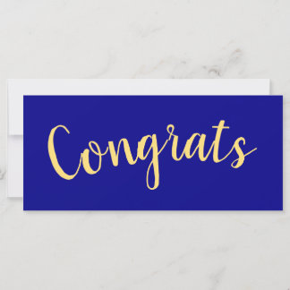 CONGRATS Fun Script Vibrant Royal Blue Background