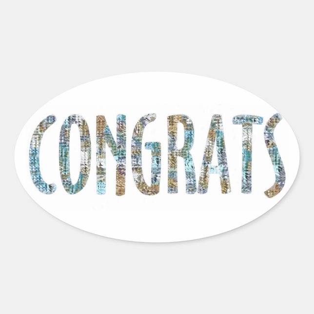 Congrats-Glitter II Oval Sticker (Front)