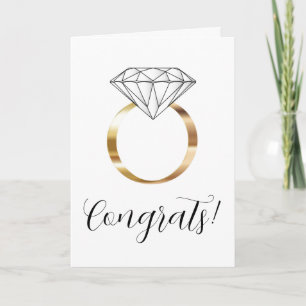 Congrats Gold Diamond Wedding Ring Card
