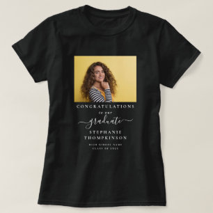 Congrats Grad 2025 Photo Family Graduation White T-Shirt