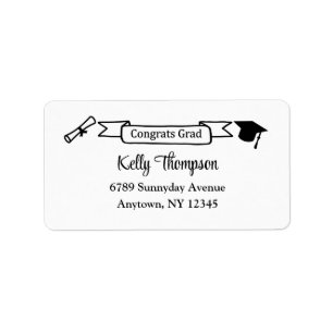 Congrats Grad Address Labels, Graduation Stickers