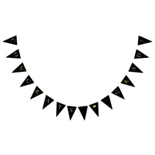 Congrats Grad Black Bunting Flags