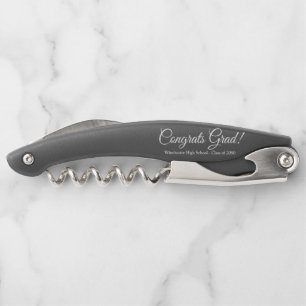 Congrats grad black custom script class year favou corkscrew