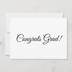 Congrats grad black script calligraphy elegant card