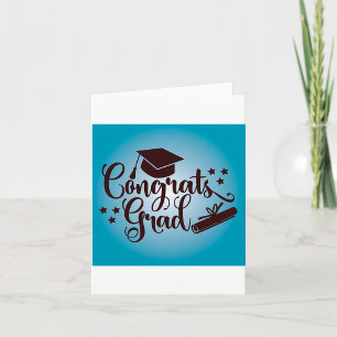 Congrats Grad Blue Graduation Celebration Card