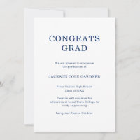 Congrats Grad Classic Navy Blue Graduation