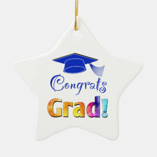 Congrats Grad Colours, Fun Ceramic Ornament