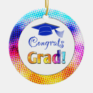 Congrats Grad Colours, Fun Ceramic Ornament