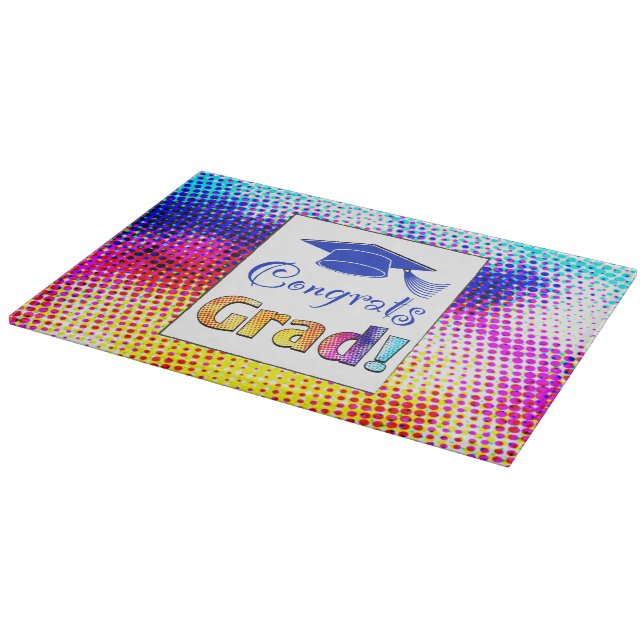 Congrats Grad Colours, Fun Cutting Board (Corner)
