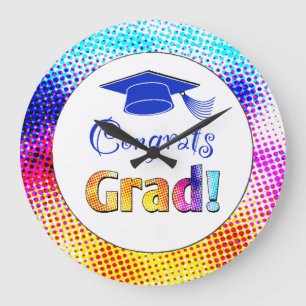 Congrats Grad Colours, Fun Large Clock