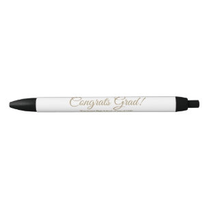 Congrats grad gold custom script text class year black ink pen