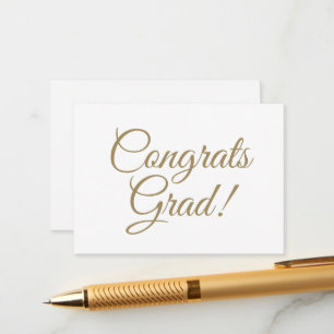 Congrats grad gold custom script text elegant enclosure card