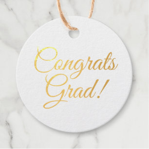 Congrats grad gold script simple graduation favour tags