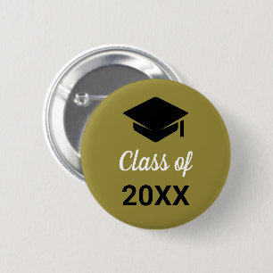 Congrats Grad Graduation Cap Class Of Any Year 2 Inch Round Button