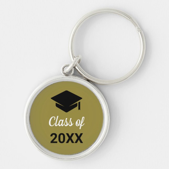 Congrats Grad Graduation Cap Class Of Any Year Keychain (Front)