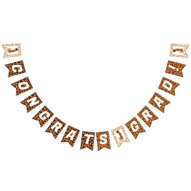 Congrats Grad! Graduation Leopard Bunting Flags (All)