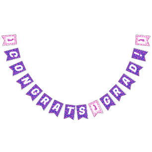 Congrats Grad! Leopard Print Graduation  Bunting Flags