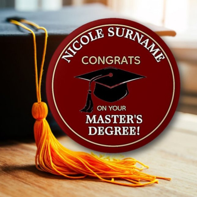 Congrats Grad! Master's degree custom  2 Inch Round Button (Creator Uploaded)