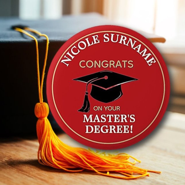 Congrats Grad! Master's degree custom  2 Inch Round Button (Creator Uploaded)