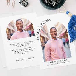 Congrats Grad Modern Arch 2-Photo Graduation Announcement
