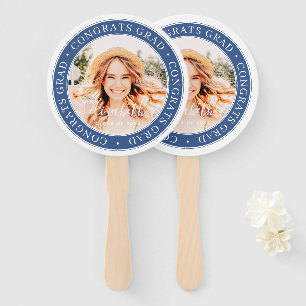 Congrats Grad Modern Simple Custom Photo Hand Fan