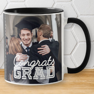 Congrats Grad Modern Simple Custom Photo Mug