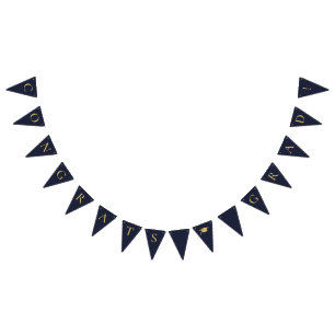 Congrats Grad Navy Blue Bunting Flags