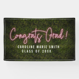 Congrats Grad Neon Graduation Party Banner