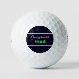 Congrats Grad Neon Letters Golf Balls