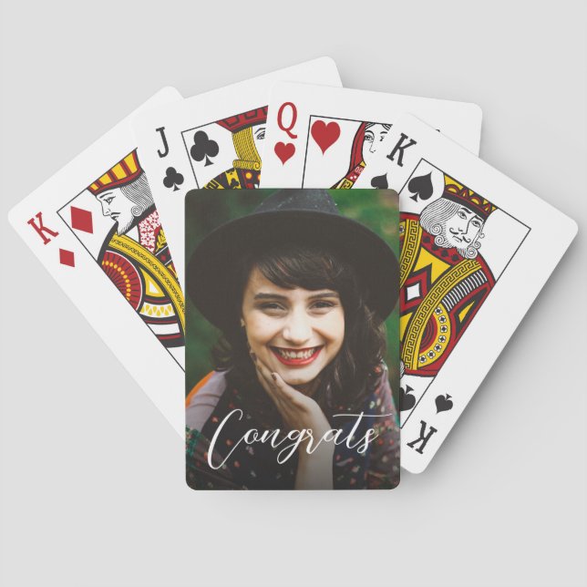 Congrats Grad Personal Message Photo Playing Cards (Back)