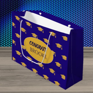 Congrats Grad! Personalized Blue Gift bag