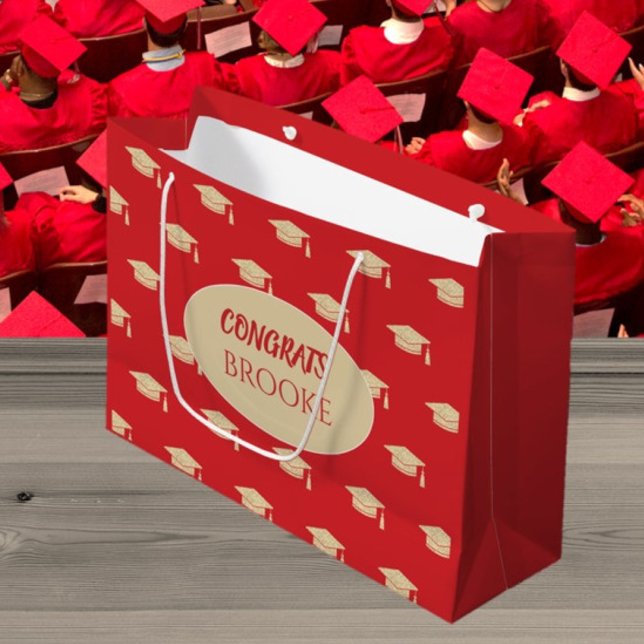 Congrats Grad! Personalized Red Gift bag (Creator Uploaded)