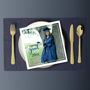 Congrats Grad Photo Graduation Napkins