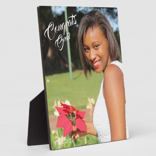 Congrats Grad Photo Graduation Plaque (Side)