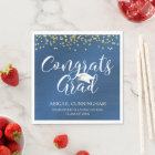 CONGRATS GRAD Script Typography Metallic Blue Gold