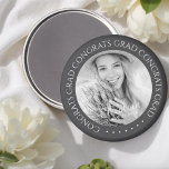 Congrats Grad Simple Modern Custom Photo Magnet<br><div class="desc">This simple and modern design is composed of serif typography and add a custom photo.</div>