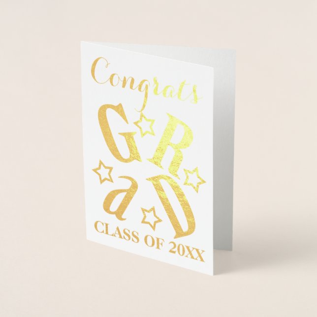 Congrats Grad Star Graduate Gold Class of 2023 Foil Card (Front)