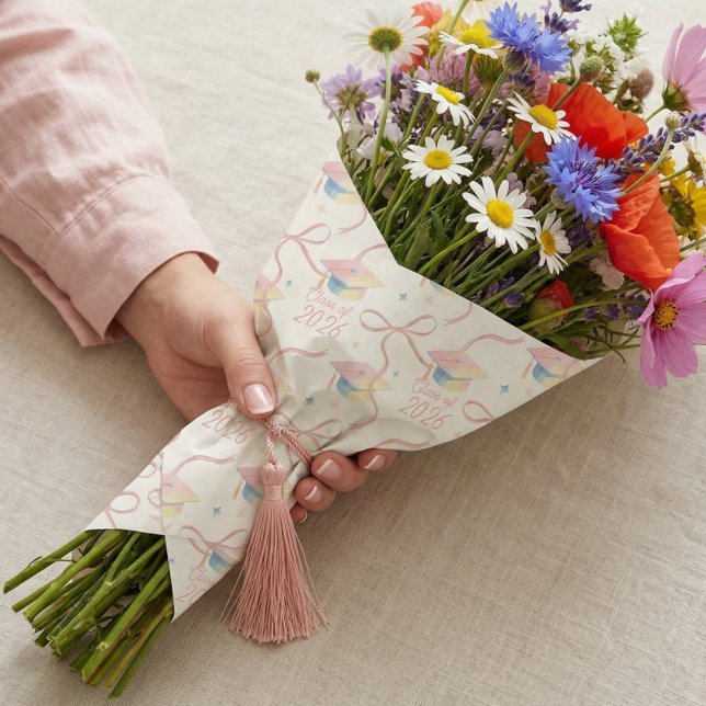 Congrats Grad Watercolour Grad Cap Class of 2026 Wrapping Paper (Congrats Grad Watercolour Grad Cap Class of 2026 Wrapping Paper)