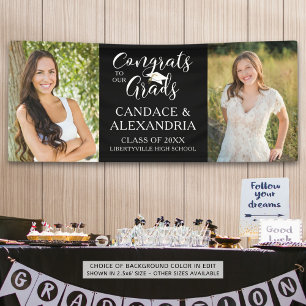 CONGRATS GRADS 2 Photos Script Your Colour Banner