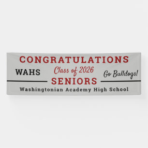 Congrats Grads Seniors Year Mascot Banner