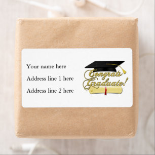 Congrats Graduate Diploma and Graduation hat