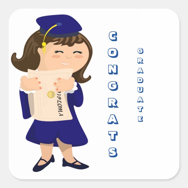 Congrats Graduate Girl Stickers (Front)