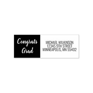 Congrats Graduate Graduation Simple Return Address Self-inking Stamp