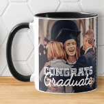 Congrats Graduate Modern Simple Custom Photo Mug<br><div class="desc">This simple and classic design is composed of serif typography and add a custom photo</div>