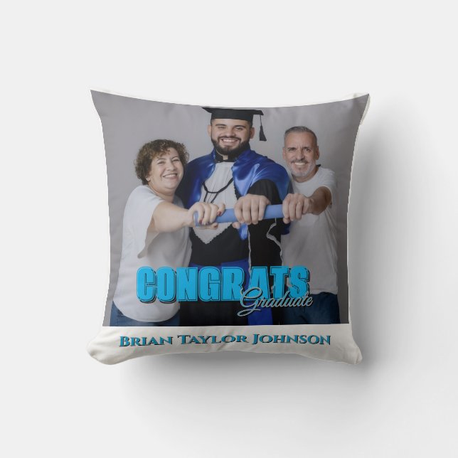 Congrats Graduate Modern Simple CustomThrow Pillow (Front)