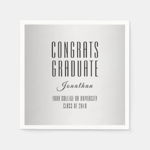 "Congrats Graduate" Modern Typography Paper Napkin